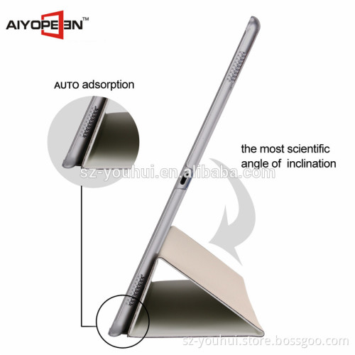Wholesale Fashion PU +PC Tablet Protective Case for ipad pro with back Transparent pc case